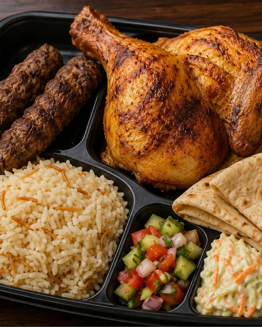 وجبة ربع فرخة وكفتة