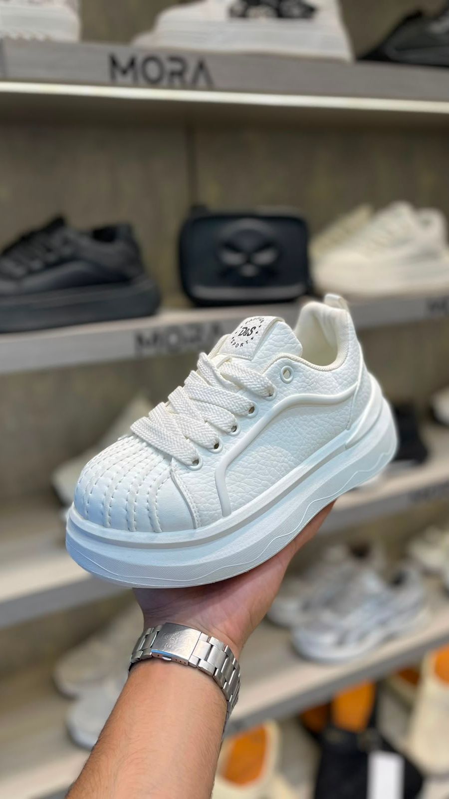 Shell-Toe Platform Sneaker ( White)