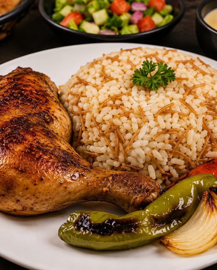 وجبة ربع فرخة بالأرز