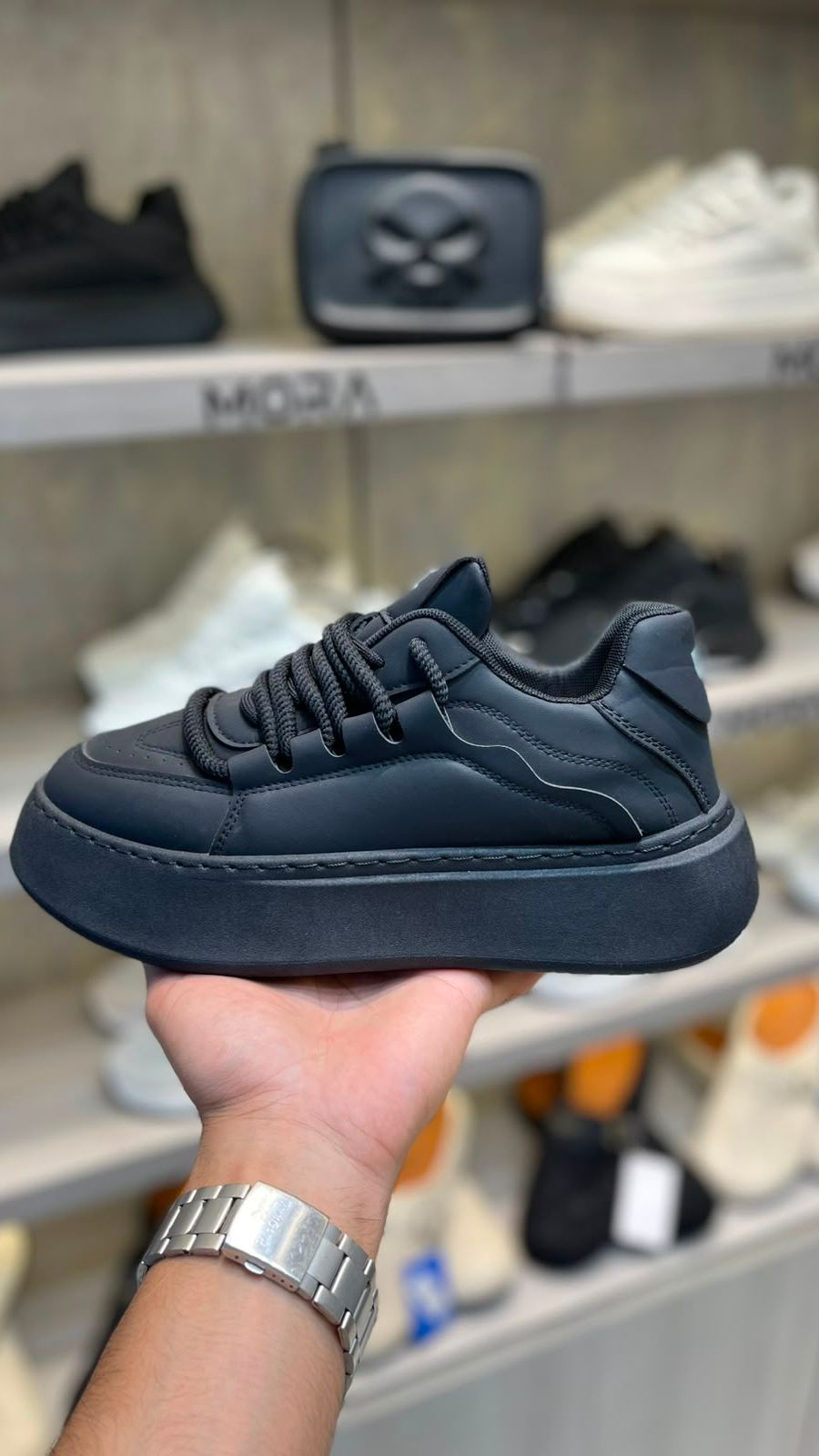 Men's Black Chunky Sneaker