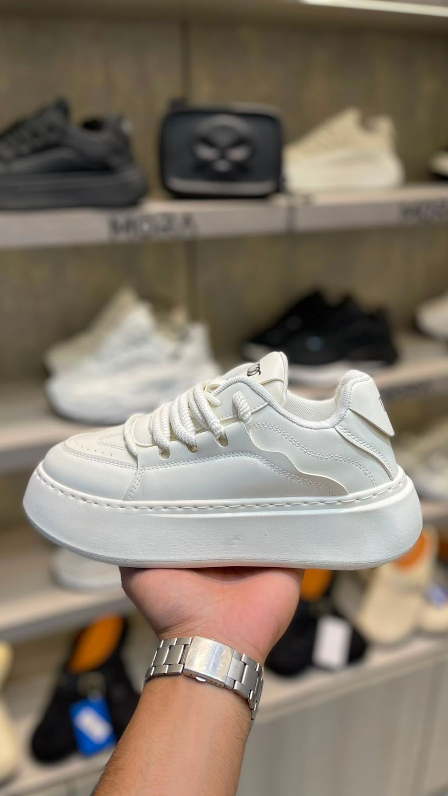 Men's All-White Chunky Sneaker