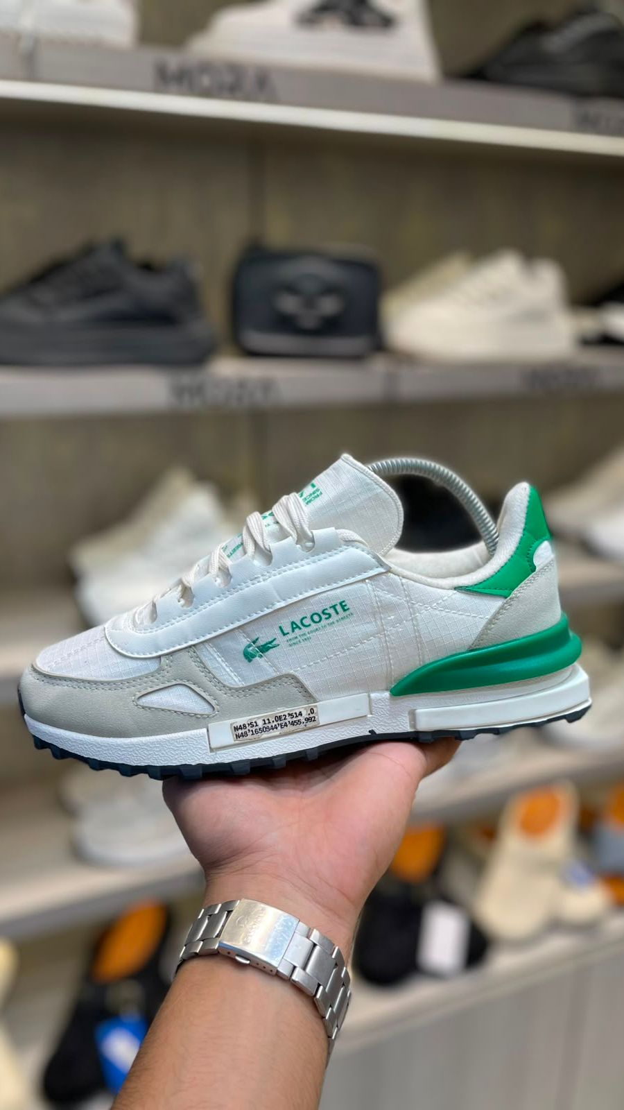Lacoste White & Green Retro Runner Sneaker