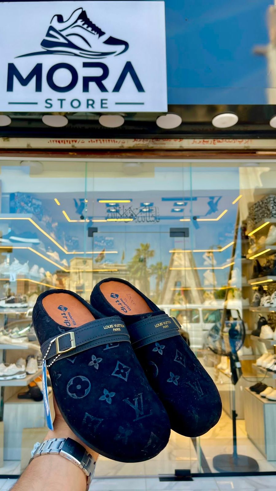 Louis Vuitton Black Monogram Mule