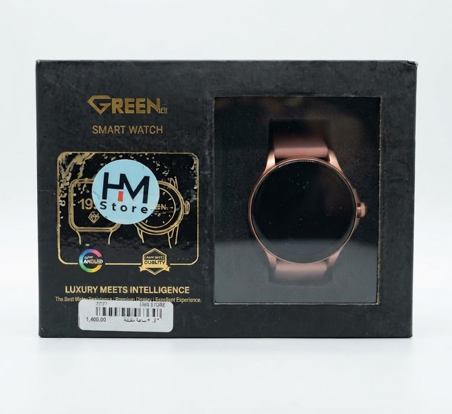 ساعة ذكية دائرية Green Lion Smart Watch بشاشة AMOLED بتصميم أنيق (E-17)