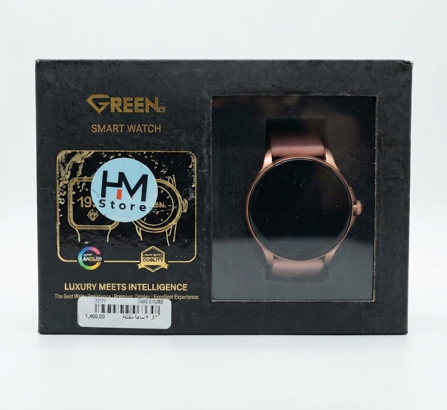 ساعة ذكية دائرية Green Lion Smart Watch بشاشة AMOLED بتصميم أنيق (E-17)