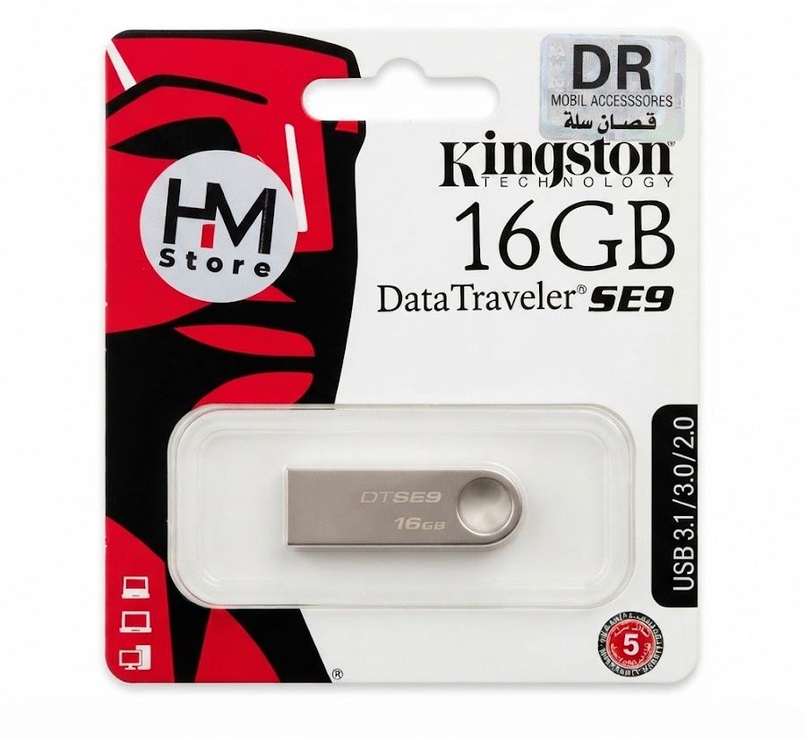فلاشة كينجستون 16 جيجابايت - Kingston DataTraveler SE9 USB Flash Drive (16GB)
