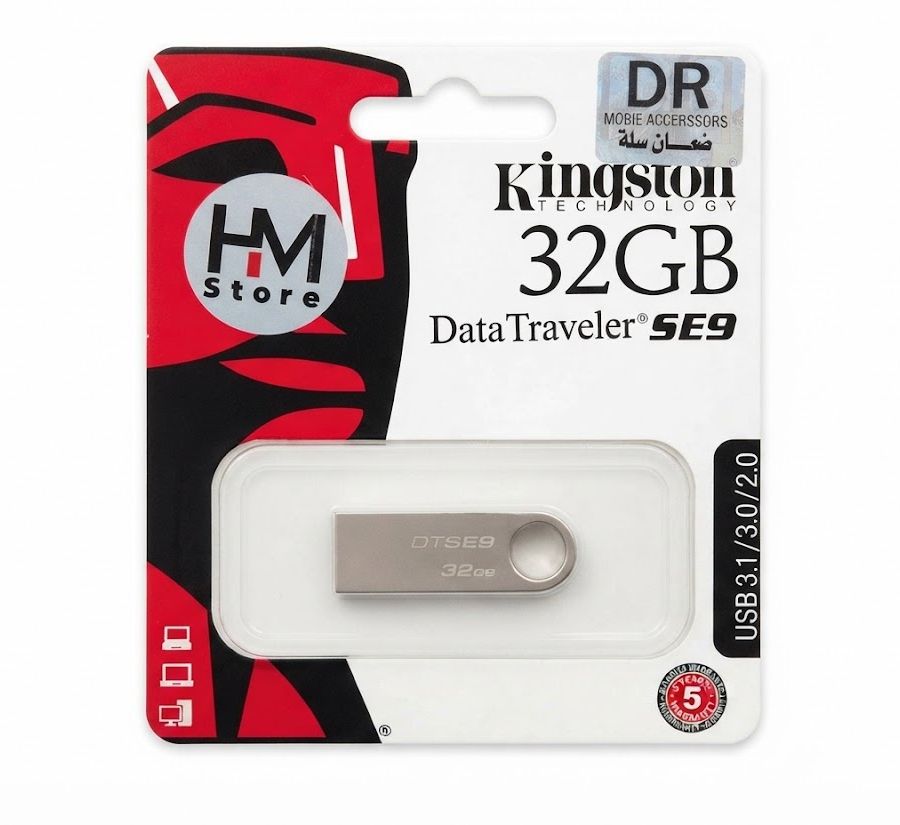 فلاشة كينجستون 32 جيجابايت - Kingston DataTraveler SE9 USB Flash Drive (32GB)