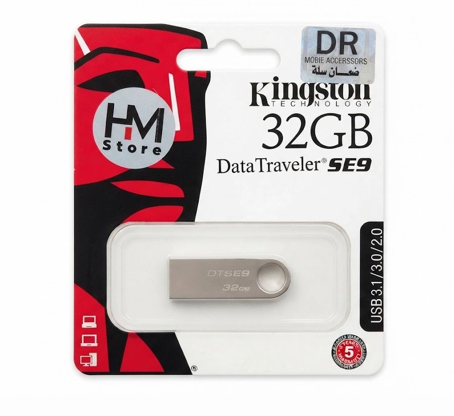 فلاشة كينجستون 32 جيجابايت - Kingston DataTraveler SE9 USB Flash Drive (32GB)