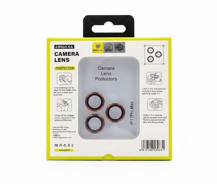 ماية عدسات الكاميرا أميجو آي بي 17 برو ماكس - AMIGO.GA Camera Lens Protector for IP17 Pro Max