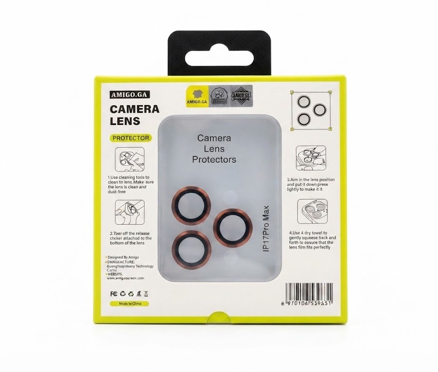 ماية عدسات الكاميرا أميجو آي بي 17 برو ماكس - AMIGO.GA Camera Lens Protector for IP17 Pro Max
