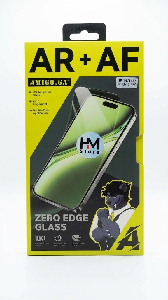 شاشة حماية زجاجية أميجو.جا ZERO EDGE بتقنية AR + AF (متوافقة مع   17/iPhone 14 / 16E / 13 / 13 Pro).