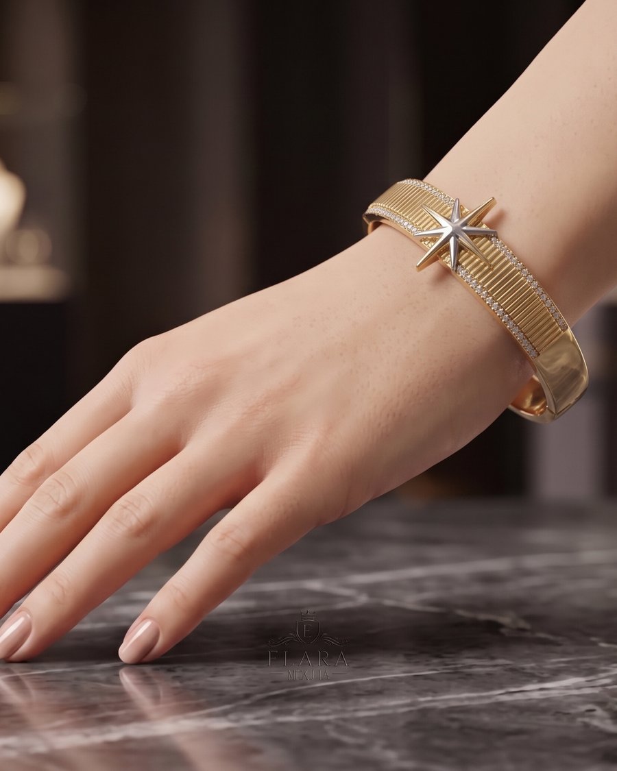 إسوارة "نجم الشمال" الذهبية (North Star Bangle)