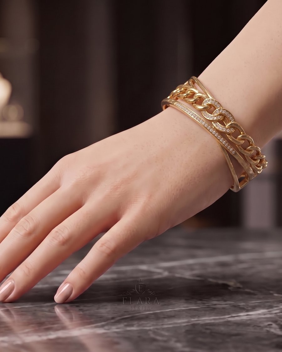 إسوارة "إنفينيتي شين" الذهبية (Infinity Chain Bangle)
