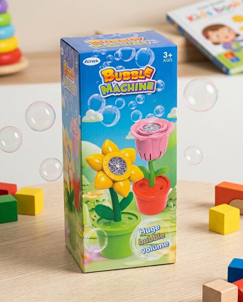 آلة فقاعات أينيك بتصميم الأزهار (Ainek - Flower Bubble Machine)