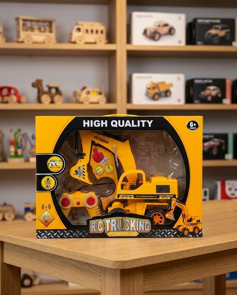 حفار البناء الاستعراضي اللاسلكي متعدد القنوات (RC Trucking Power King - Heavy Machine)