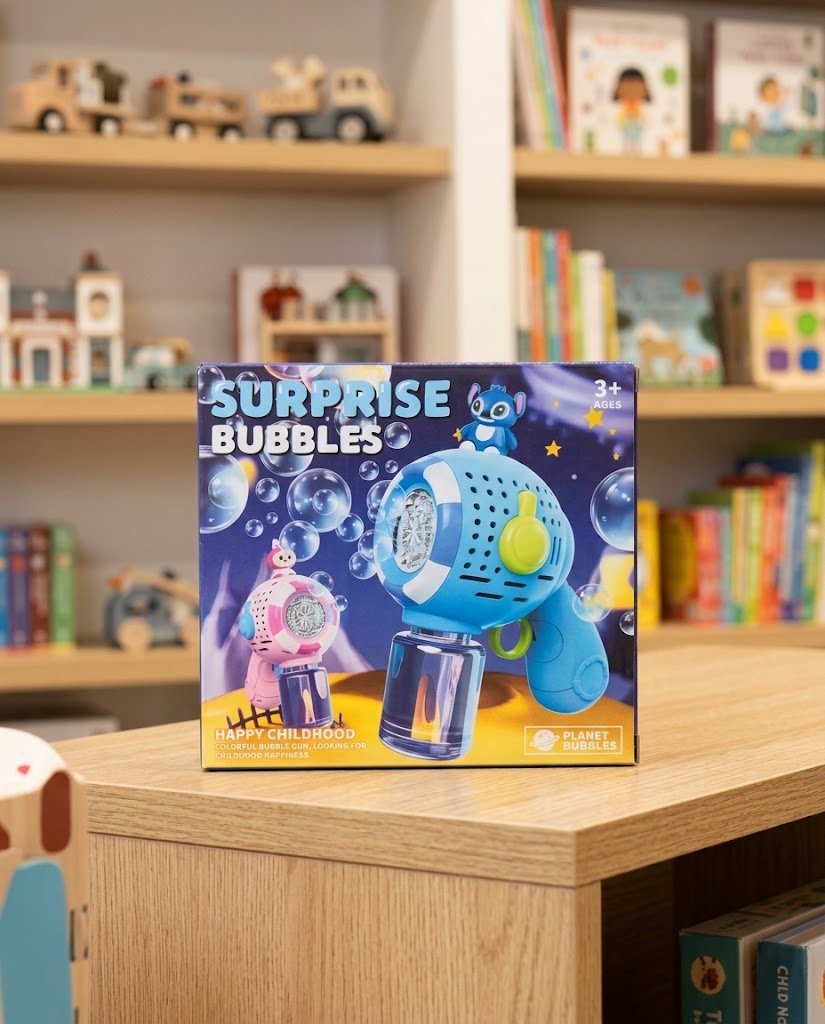 مسدس فقاعات الصابون الأوتوماتيكي الفضائي (Surprise Bubbles Gun)