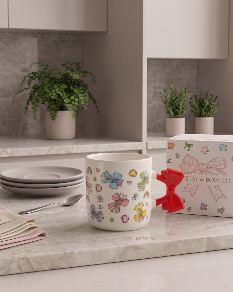 مج "بتال آند بو" - إصدار حديقة الد doodles (Petal & Bow Co. Signature Mug Set – Doodle Garden Edition)