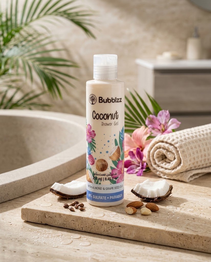 شاور جل بوبلز بجوز الهند وزيوت اللوز وبذور العنب - (250m) Bubblzz Coconut Shower Gel