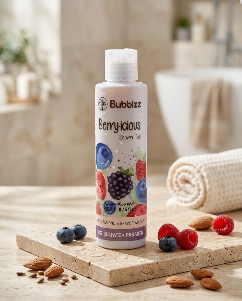 شاور جل بوبلز بالتوت المشكل وزيوت اللوز وبذور العنب – Bubblzz Berry-icious Shower Gel (250 مل)
