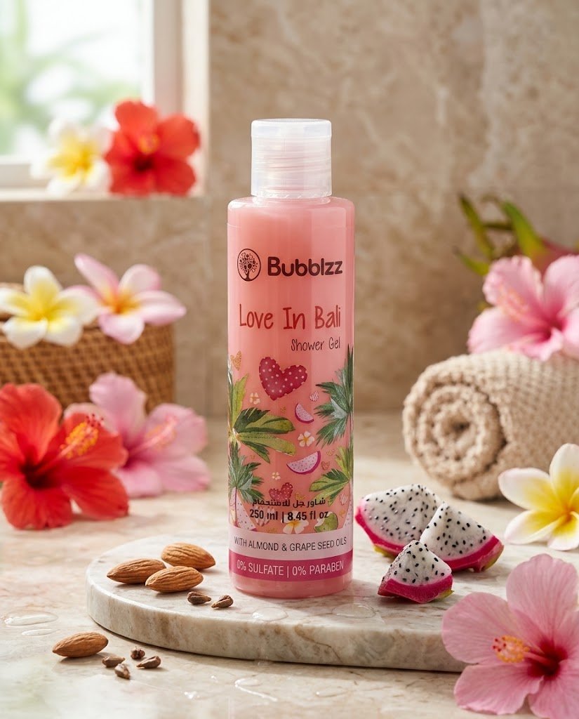 شاور جل بوبلز "لوف إن بالي" بزيت اللوز وبذور العنب – Bubblzz Love in Bali Shower Gel (250 مل)