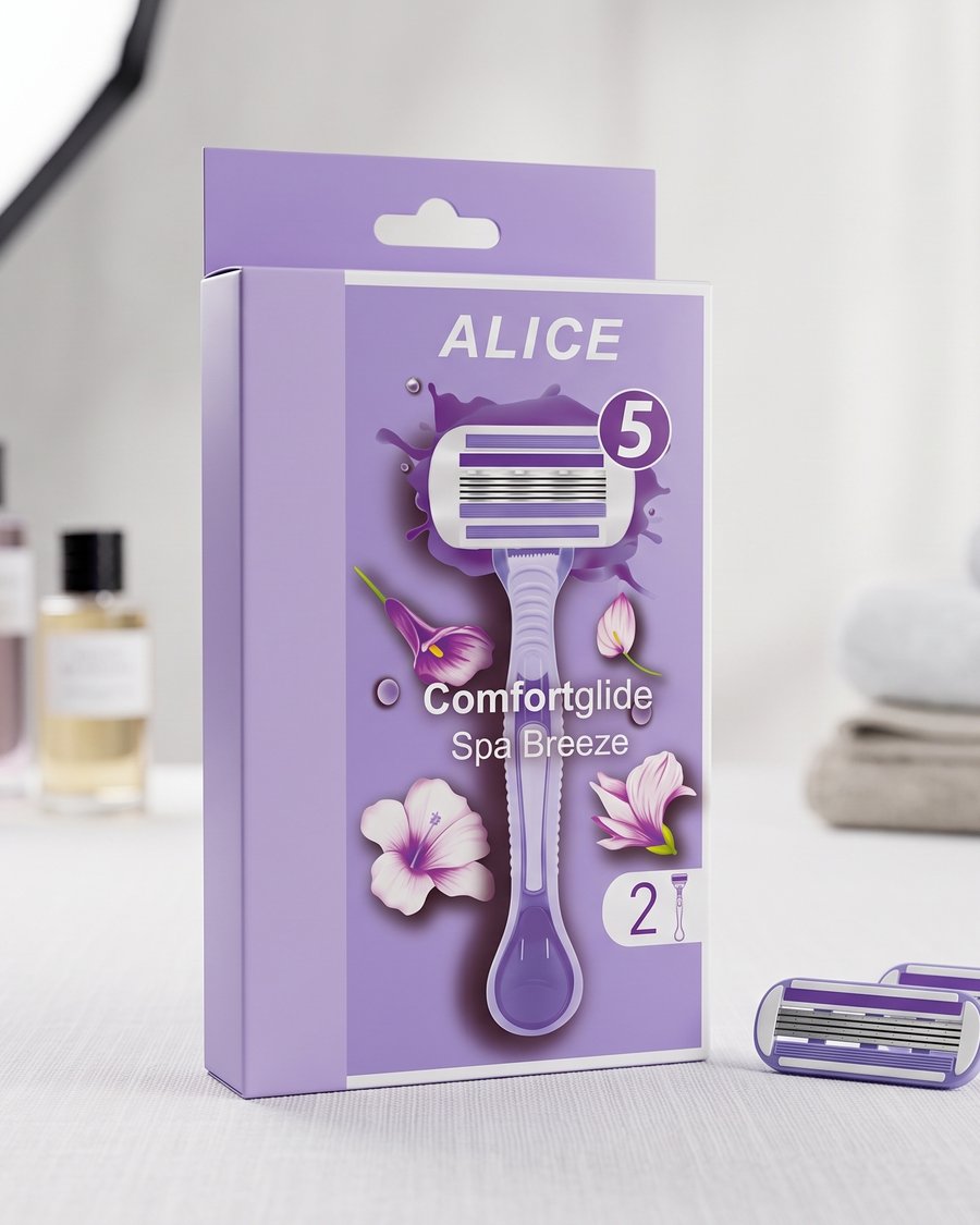 شفرة حلاقة أليس كومفورت جلايد برائحة الزهور (Alice Comfortglide Spa Breeze - Floral Scent)