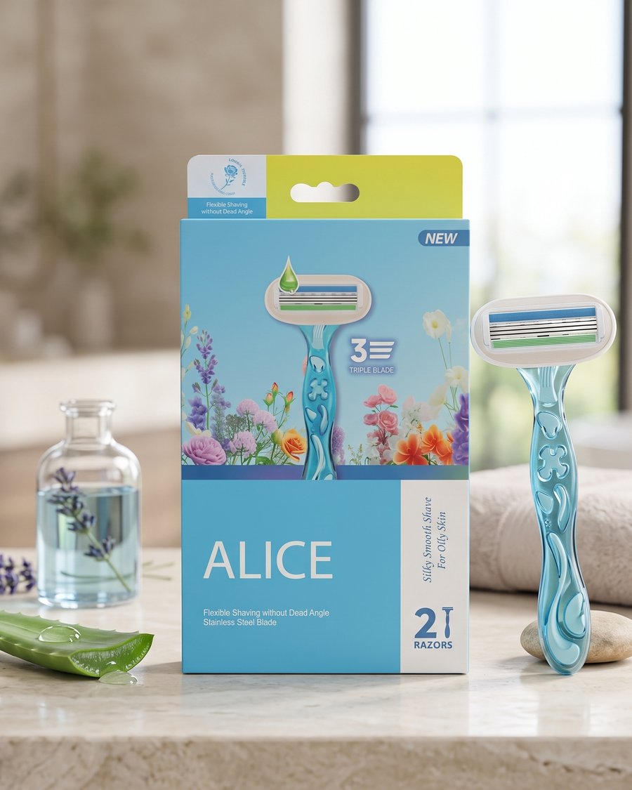 شفرة حلاقة أليس ثلاثية الشفرات للبشرة الدهنية (Alice Triple Blade Razors - For Oily Skin)