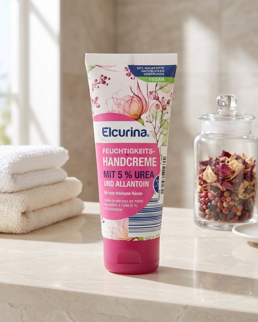 كريم اليدين إلكورينا باليوريا 5% والألانتوين (Elcurina Feuchtigkeits-Handcreme mit 5% Urea und Allantoin)