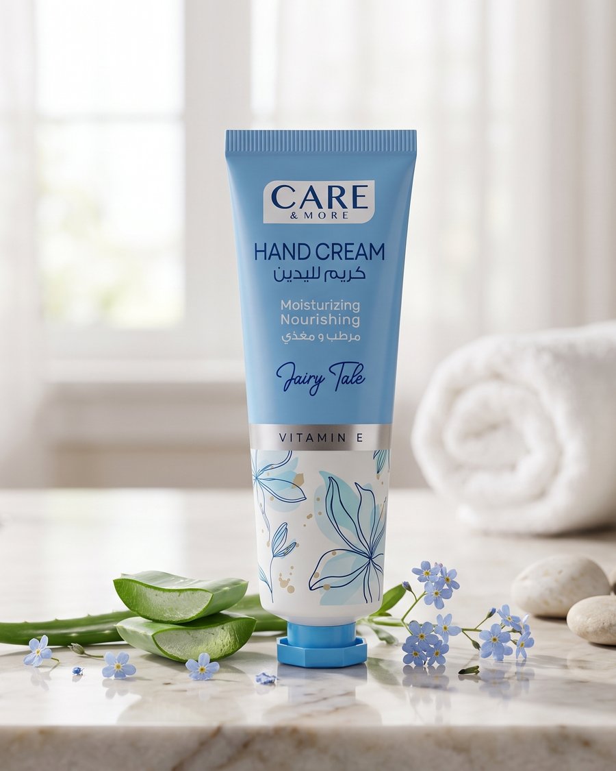 كريم اليدين كير آند مور فيري تيل بفيتامين هـ (Care & More Hand Cream - Fairy Tale with Vitamin E)