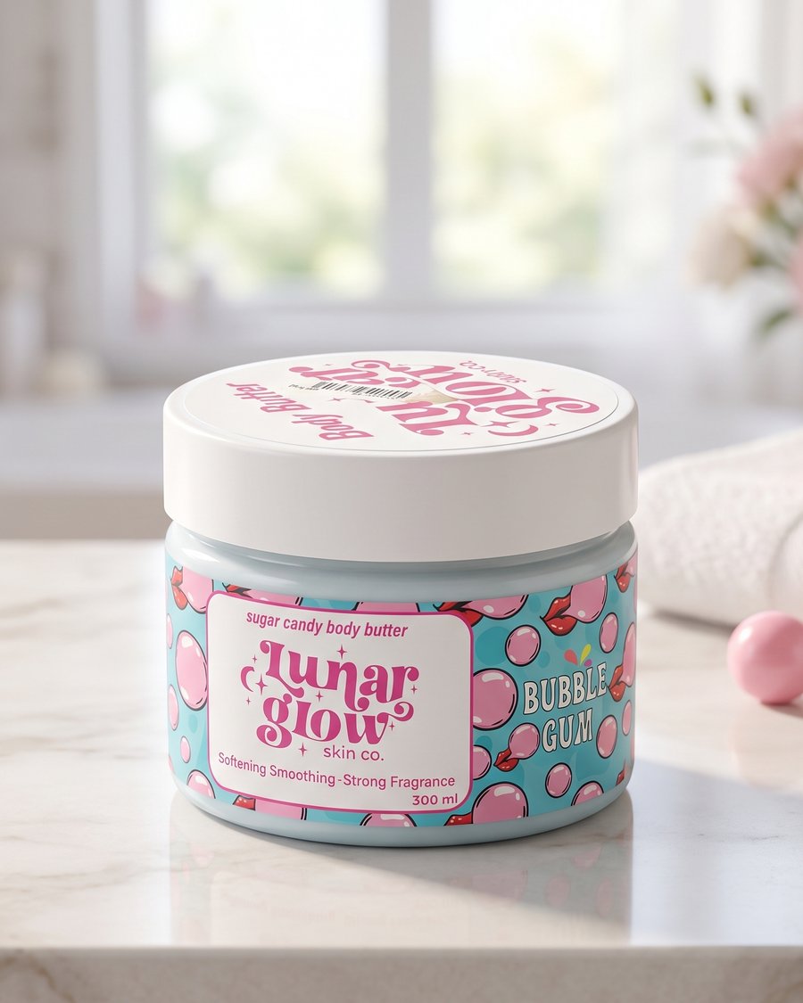 زبدة الجسم سكر كاندي بنكهة العلكة - لونار جلو (Lunar Glow Sugar Candy Body Butter - Bubble Gum)
